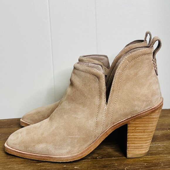 Jeffrey Campbell Rosee Beige Suede Booties Women's 9 Fall Leather Western Boho - Picture 3 of 7